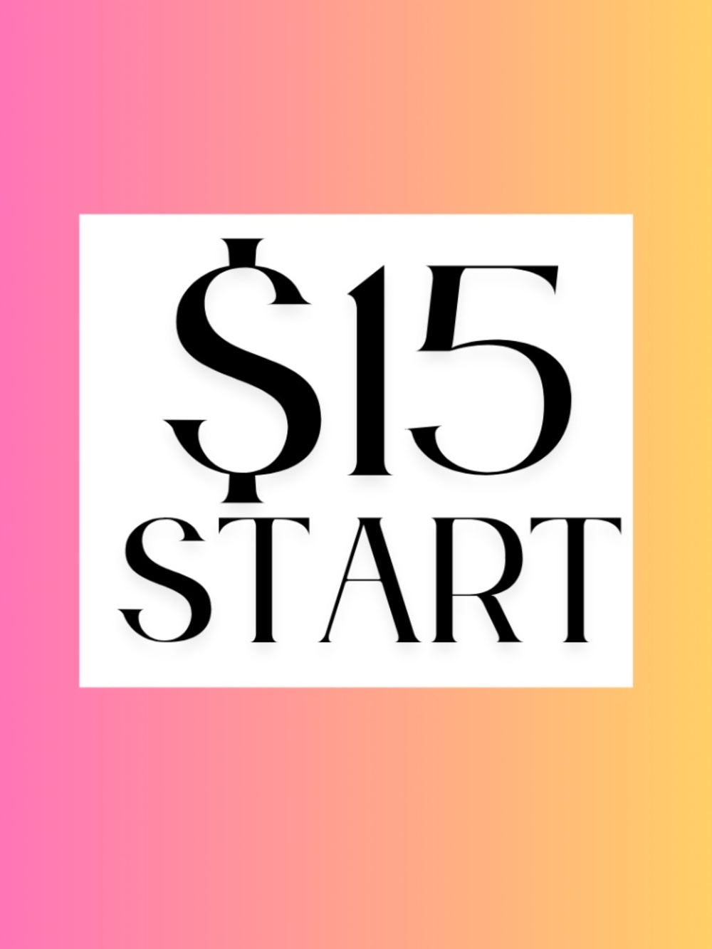 $15 Start - Bid responsibly - Please take a screenshot for your records